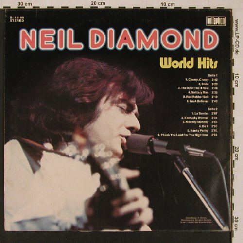 Diamond,Neil: World Hits, Bellaphon(BI 15108), D, 1974 - LP - Y108 - 6,00 Euro