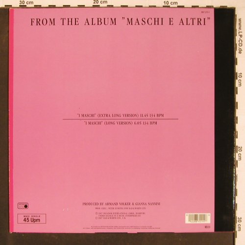 Nannini,Gianna: I Maschi, 11:45 / 6:05 (extra lg), Metronome (887 211-1), D, 1987 Typ: 12" Best.-Nr.: Y1124 Preis: 4,00 Euro