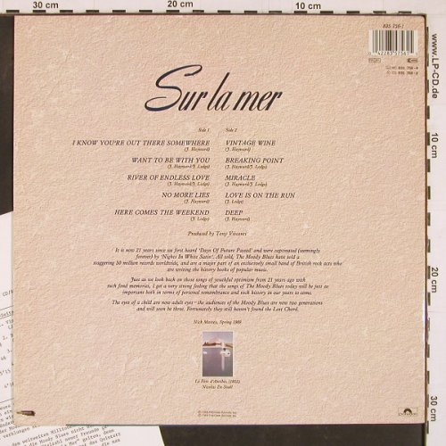 Moody Blues: Sur La Mer, Threshhold (835 756-1), D, 1988 Typ: LP Best.-Nr.: Y1257 Preis: 7,50 Euro