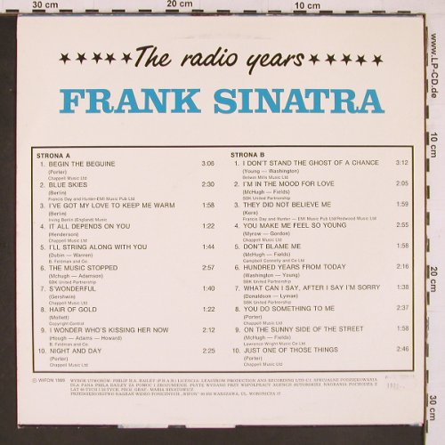 Sinatra,Frank: The Radio Years, Wifon (LP 143), PL, 1989 Typ: LP Best.-Nr.: Y1408 Preis: 7,50 Euro