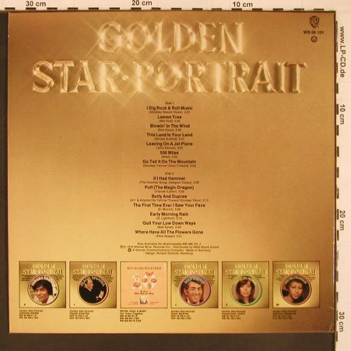 Peter,Paul & Mary: Golden Star-Portrait, WB (WB 56 101), D, Promo, 1975 Typ: LP Best.-Nr.: Y1412 Preis: 7,50 Euro