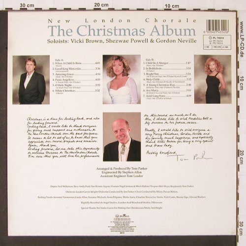 New London Chorale: The Christmas Album, BMG(PL 74314), D, 1989 - LP - Y1434 - 7,50 Euro