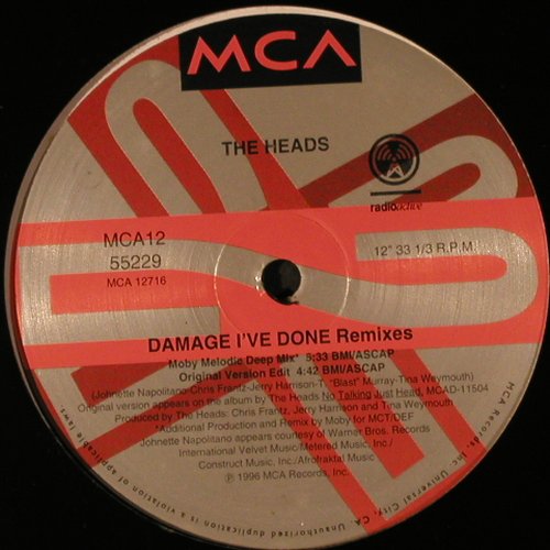 Heads,The: Damage I've Done *4, MCA(12 55229), US, FLC, 1996 - 12inch - Y1556 - 4,00 Euro