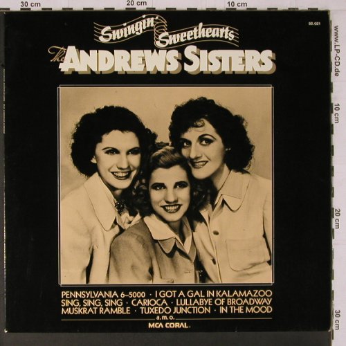 Andrews Sisters: Swingin'Sweathearts, MCA Coral (52.021), D, 1976 Typ: LP Best.-Nr.: Y1560 Preis: 6,00 Euro