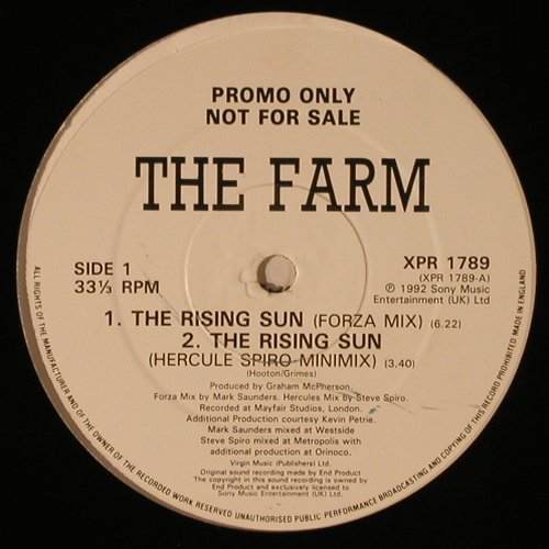 Farm,the: The Rising Sun *4 (mix), Sony(XPR 1789), UK, Promo, 1992 - 12inch - Y1570 - 5,00 Euro
