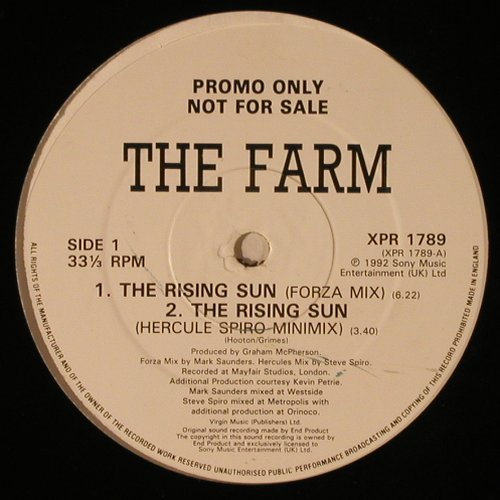 Farm,the: The Rising Sun *4 (mix), Sony (XPR 1789), UK, Promo, 1992 Typ: 12" Best.-Nr.: Y1570 Preis: 5,00 Euro