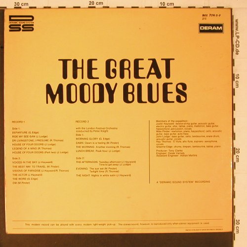 Moody Blues: The Great Moody Blues, Foc, Deram (BOX 724/5-y), B Typ: 2LP Best.-Nr.: Y1602 Preis: 7,50 Euro