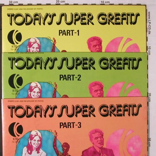 V.A.Today's Super Greats: Part 1-3, + catalogue 1975, K-TEL(TU-231-/ -2/- 3), US, 1974 - LP*3 - Y1649 - 9,00 Euro