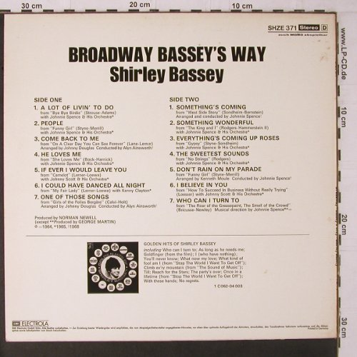 Bassey,Shirley: Broadway-Bassey's Way, HörZu (SHZE 371), D Typ: LP Best.-Nr.: Y1653 Preis: 6,00 Euro