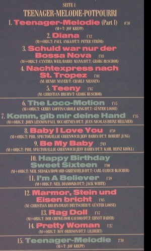 Babaloo: Teenagermelodie 60er Hits, EMI(26 0857 1), EEC, 1986 - LP - Y1658 - 5,00 Euro