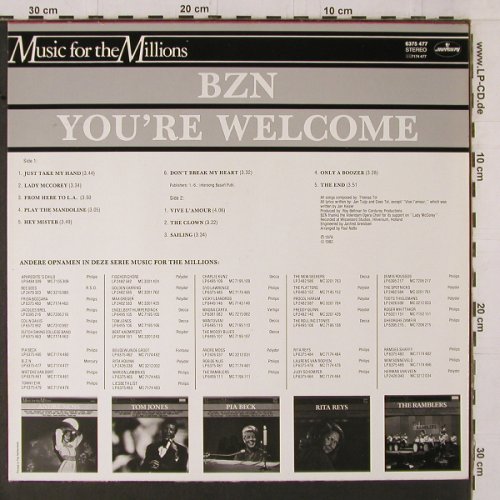 BZN: You're Welcome, Mercury (6375 477), UK, 1978 Typ: LP Best.-Nr.: Y1808 Preis: 5,00 Euro