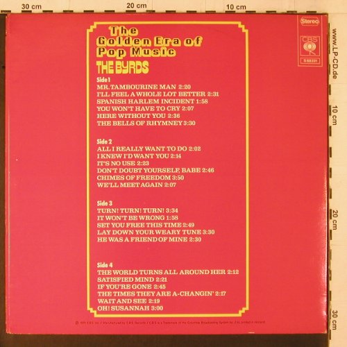 Byrds: The Golden Era Of Pop Music,Foc, CBS (S 68221), NL, 1972 Typ: 2LP Best.-Nr.: Y1845 Preis: 9,00 Euro