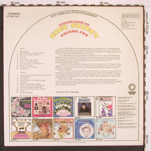 Pitney,Gene: Golden Hour Of  Vol.2, Golden Hour (GH 818), UK, 1972 Typ: LP Best.-Nr.: Y1993 Preis: 5,00 Euro