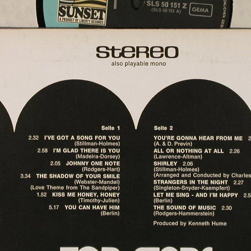 Bassey,Shirley: I've Got A Song For You, Sunset (SLS 50 151 Z), D Typ: LP Best.-Nr.: Y2113 Preis: 6,00 Euro