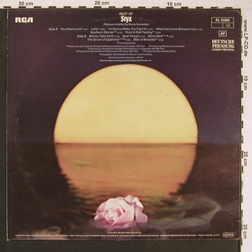 Styx: Best Of, RCA (FL 12250), D, 1977 Typ: LP Best.-Nr.: Y216 Preis: 6,00 Euro