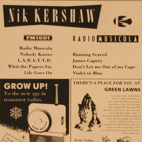 Kershaw,Nik: Radio Musicola, MCA(254 349-1), D, 1986 - LP - Y2179 - 6,00 Euro