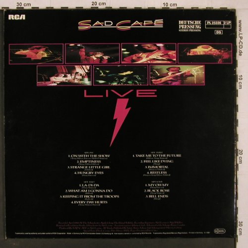 Sad Cafe: Live In Concert,Foc, m-/vg+, RCA (PL 25336), D, 1981 Typ: 2LP Best.-Nr.: Y2317 Preis: 7,50 Euro
