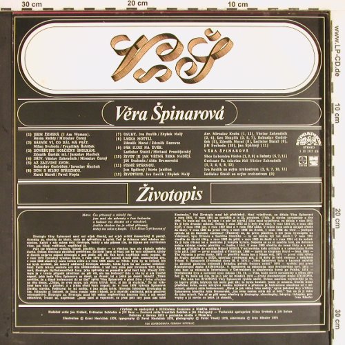 Spinarova,Vera: Zivotopis, Supraphon (1 13 1717 ZB), CZ, 1976 Typ: LP Best.-Nr.: Y2483 Preis: 6,00 Euro