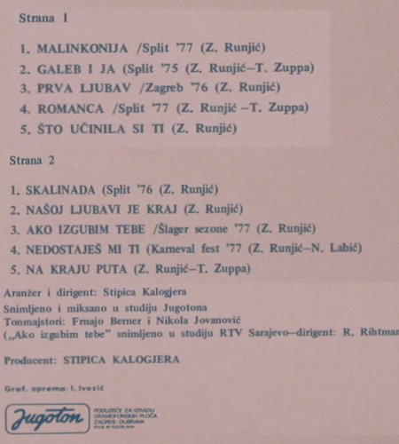 Oliver: Malinkoija, Foc, Jugoton (LSY 63066), Yugoslavia, 1977 Typ: LP Best.-Nr.: Y2488 Preis: 7,50 Euro