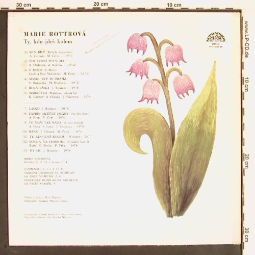 Rottrova,Marie: Ty,kdo jdes kolem, m-/vg+, Supraphon (1113 2568 ZA), CZ, 1979 Typ: LP Best.-Nr.: Y2490 Preis: 5,00 Euro