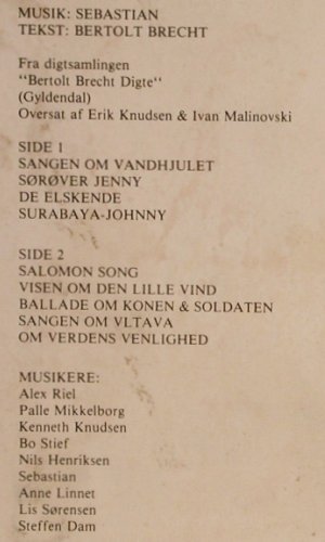 Sebastian: Tiderne Skifter(B.Brecht), Foc, Exlibris (EXL 30.006), DK, woc, 1979 Typ: LP Best.-Nr.: Y2525 Preis: 6,00 Euro
