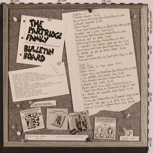 Partridge Family: Bulletin Board, Bell (2308 078), D, 1973 Typ: LP Best.-Nr.: Y25 Preis: 5,00 Euro