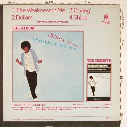 Armatrading,Joan: The Weakness In Me+3, AM (AMS 12.9191), NL, 1981 Typ: 12" Best.-Nr.: Y2626 Preis: 5,00 Euro