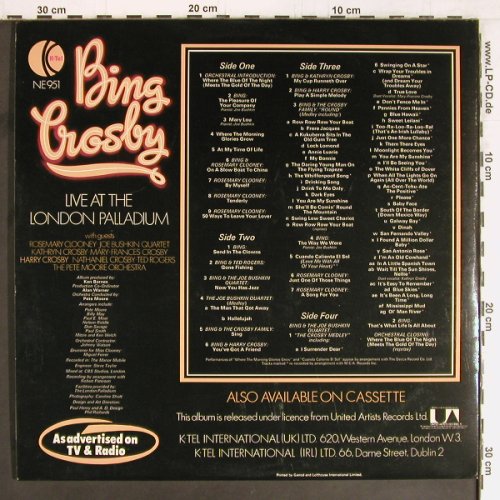 Crosby,Bing: Live At The London Palladium,Foc, K-tel(NE 951), UK, 1976 - 2LP - Y2809 - 7,50 Euro