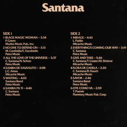 Santana: Top Groups Of Pop Music, Memory (296 988-245), NL, 1981 Typ: LP Best.-Nr.: Y2879 Preis: 7,50 Euro