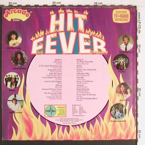 V.A.Hit Fever: 20 Original Hits-Original Stars, Arcade (ADE G 41), , 1978 Typ: LP Best.-Nr.: Y3104 Preis: 5,00 Euro