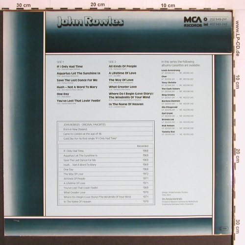 Rowles,John: Original Favorites, MCA (202 949-241), D Typ: LP Best.-Nr.: Y3335 Preis: 5,00 Euro