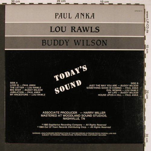 V.A.Today's Sound: Anka,Paul, Lou Rawls, Buddy Wilson, Sagittarius Records(OTD 8415), , 1983 - LP - Y333 - 5,00 Euro