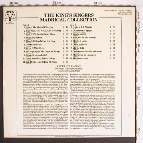 King's Singers: Madrigal Collection, Aves, Club Ed.(26 815-1), D,  - LP - Y3345 - 9,00 Euro