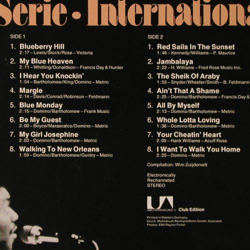 Domino,Fats: International-GodeneSerie, UA, Club Ed.(30 179 6), D,  - LP - Y3393 - 6,00 Euro