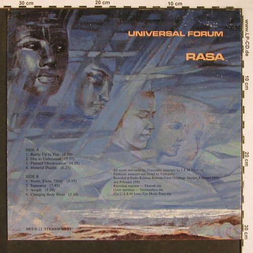 Rasa: Universal Forum, Lotus Eye (BBT-S-22), , 1982 Typ: LP Best.-Nr.: Y368 Preis: 5,00 Euro