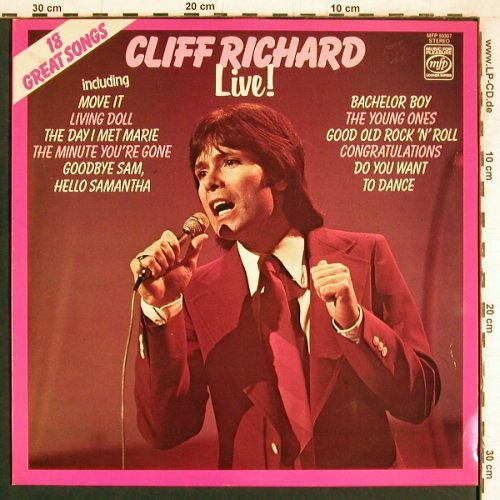 Richard,Cliff: Live !, Music For Pleasure (MFP 50307), UK, 1972 Typ: LP Best.-Nr.: Y4364 Preis: 6,00 Euro