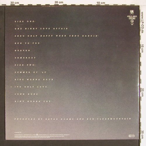 Adams,Bryan: Reckless, AM (395 013-1), NL, 1984 Typ: LP Best.-Nr.: Y4457 Preis: 6,00 Euro