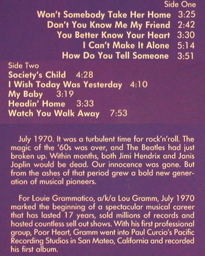 Poor Heart Feat.Lou Grammatico: Same (1970), Passport (PVC 5912), US, CO, 1987 Typ: LP Best.-Nr.: Y4501 Preis: 7,50 Euro