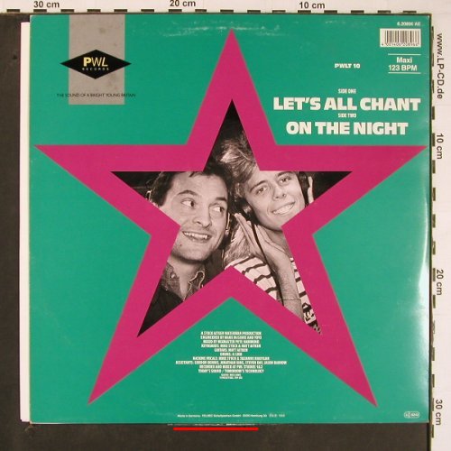 Pat & Mick: Let's All Chant / On the Night, PWL(6.20896 AE), D, m-/vg+, 1988 - 12inch - Y473 - 3,00 Euro