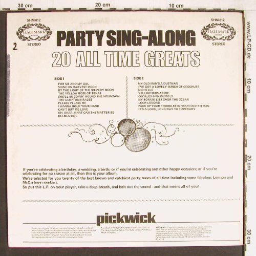Musicmakers: Party Sing-Along,20 All Time Great, Hallmark (SHM 812), UK, woc, 1973 Typ: LP Best.-Nr.: Y4822 Preis: 5,00 Euro