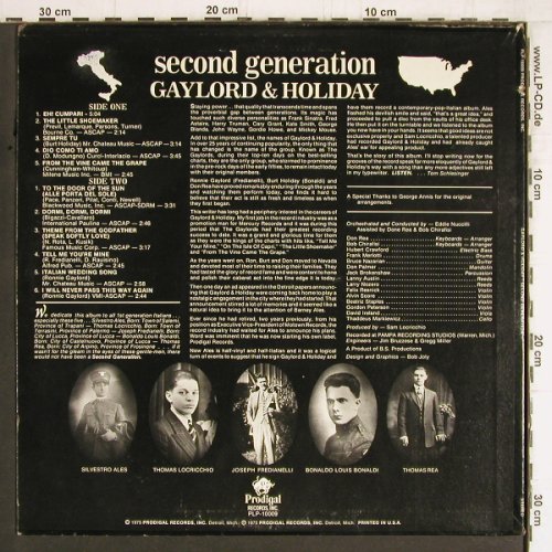 Gaylord & Holiday: Second Generation, Prodigal(PLP-10009), US, co, 1975 - LP - Y4847 - 7,50 Euro