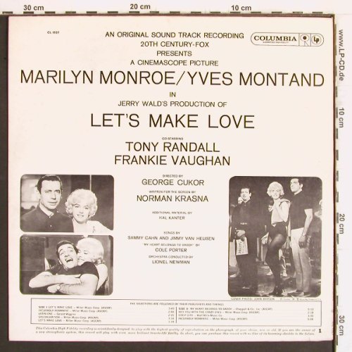 Monroe,Marilyn/Y.Montand/Fr.Vaughan: Let's Make Love,Soundtrack rec., Columbia, Mono (CL 1527), US, 1960 Typ: LP Best.-Nr.: Y4983 Preis: 17,50 Euro