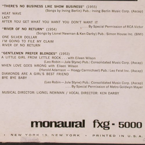 Monroe,Marylin: Marilyn, from Orig.Sound Track, 20th Century Fox (FXG 5000), US, stoc, 1963 Typ: LP Best.-Nr.: Y4984 Preis: 12,50 Euro