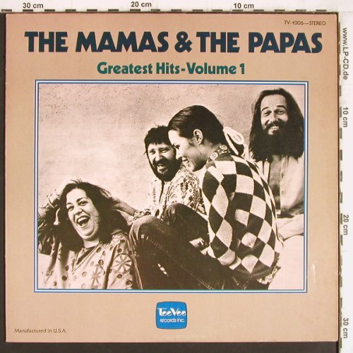 Mamas & Papas: Greatest Hits Vol.1, TeeVee Rec.(TV-1006), US, 1977 - LP - Y5078 - 7,50 Euro