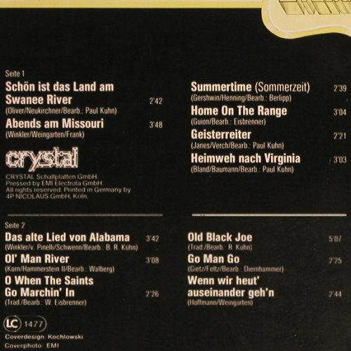 Spencer,Kenneth: Stars Hits Evergreens, (1957) Mono, Crystal (028 CRY 32 524), D, Ri, 1957 Typ: LP Best.-Nr.: Y5080 Preis: 6,00 Euro