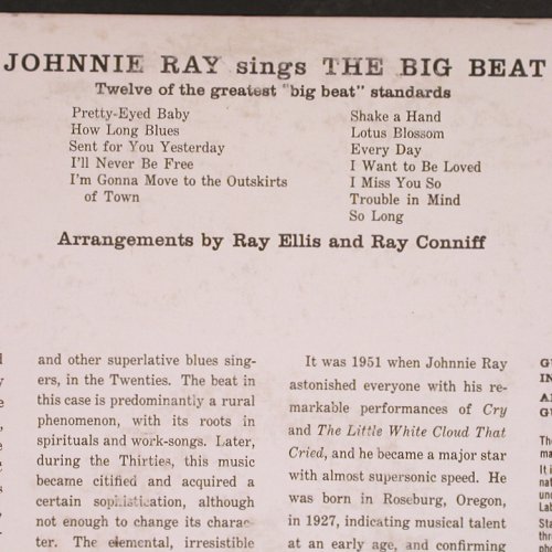 Ray,Johnnie: The Big Beat, vg+/vg+ (plays well), Columbia (CL 961), US, 1957 Typ: LP Best.-Nr.: Y5158 Preis: 17,50 Euro