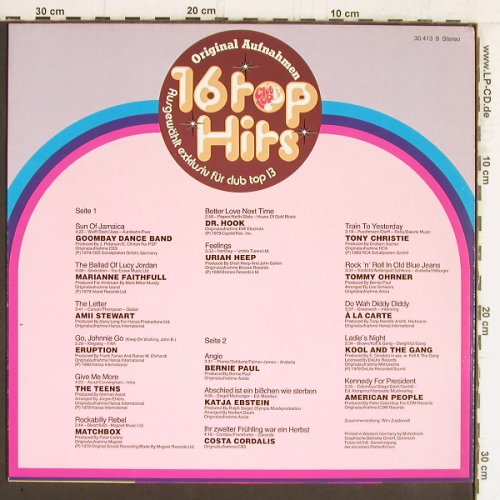 V.A.Club Top 13-3: 16 Top Hits, Mai/Juni 1980, Clubtop 13 (30 413 9), D, 1980 Typ: LP Best.-Nr.: Y5420 Preis: 4,00 Euro