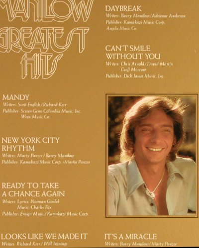 Manilow,Barry: Greatest Hits, Foc, Arista(A2L 8601), US, 1978 - 2LP - Y5530 - 7,50 Euro