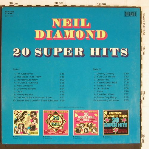 Diamond,Neil: 20 Super Hits, Bellaphon(BS 45006), D,  - LP - Y5536 - 5,00 Euro