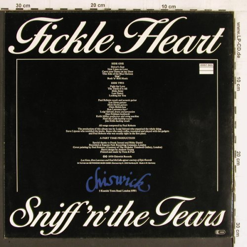 Sniff'n'The Tears: Fickle Heart, Chiswick (0067.065), D, 1978 Typ: LP Best.-Nr.: Y5552 Preis: 5,00 Euro